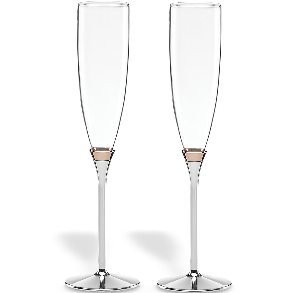Lenox Kate Spade Rosy Glow 2-Piece Champagne Flute Set Clear, SLVR PLATE MULTI 852078