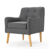 Christopher Knight Home® - Noble House - Felicity Mid Century Charcoal Fabric Arm Chair