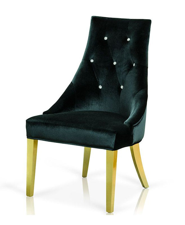 VIG Furniture A&X Charlotte Black Velour With Gold Legs Dining Chair VGUNAA031-BLKGLD