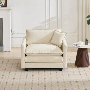 English Elm Cloud Modular Sectional Seat Chenille Upholstered Lounge Sofa for Living Room Apartment Beige W1143P310500