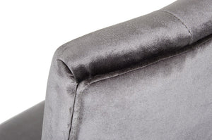 VIG Furniture Charlotte Grey Velour Dining Chairs Set Of 2 — Crystal-Tufted, Padded Comfort With High-Gloss Legs, 23X25x40" VGUNAA031-GRY