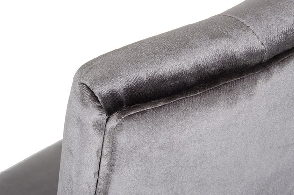 VIG Furniture Charlotte Grey Velour Dining Chairs Set Of 2 — Crystal-Tufted, Padded Comfort With High-Gloss Legs, 23X25x40" VGUNAA031-GRY