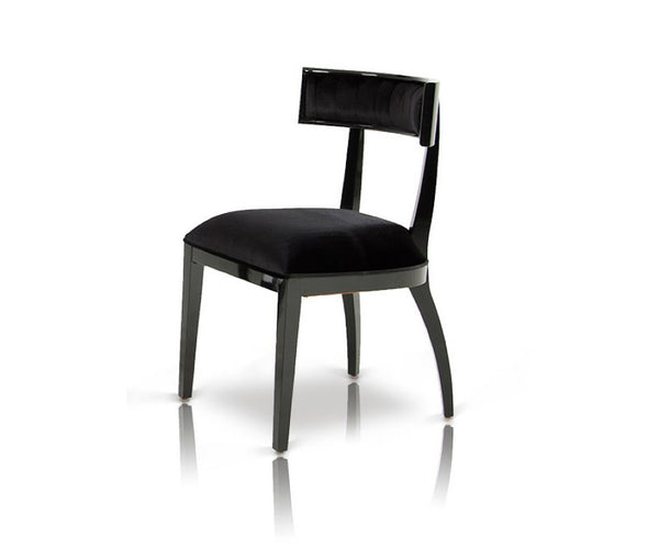 VIG Furniture Alek Modern Black Dining Chairs Set Of 2 — Sculpted Curved Back, High-Density Cushioning, Durable Fabric (98) VGUNAA032