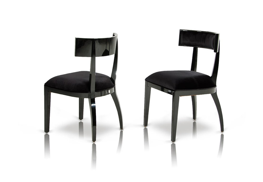 VIG Furniture Alek Modern Black Dining Chairs Set Of 2 — Sculpted Curved Back, High-Density Cushioning, Durable Fabric (98) VGUNAA032