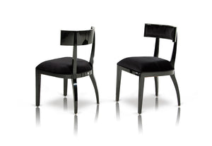 VIG Furniture Alek Modern Black Dining Chairs Set Of 2 — Sculpted Curved Back, High-Density Cushioning, Durable Fabric (98) VGUNAA032
