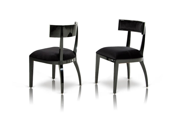 VIG Furniture Alek Modern Black Dining Chairs Set Of 2 — Sculpted Curved Back, High-Density Cushioning, Durable Fabric (98) VGUNAA032