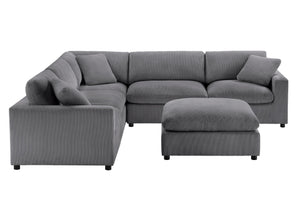 English Elm Chelsea Modular 6-Piece Sectional Sofa - Charcoal, Stylish Flexibility & Comfort For Family Living B050S00018