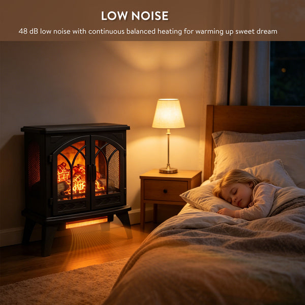 English Elm 24 Inch Infrared Quartz Stove Heater with 3d Flame Effect and Remote Control W1769112700