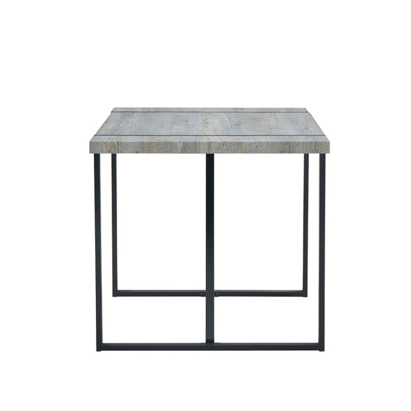 English Elm Table Set - Modern Minimalist Grey Marble Mdf Dining Table With 4 Brown Chairs And Black Legs W1151S02681-GIGA