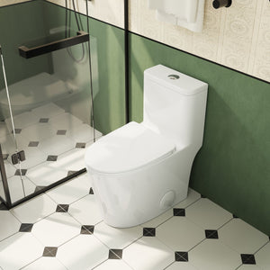 English Elm 1.1/1.6 Gpf Skirted One-piece Elongated Ceramic Toilet with Soft Close Seat Watersense B2724P246932