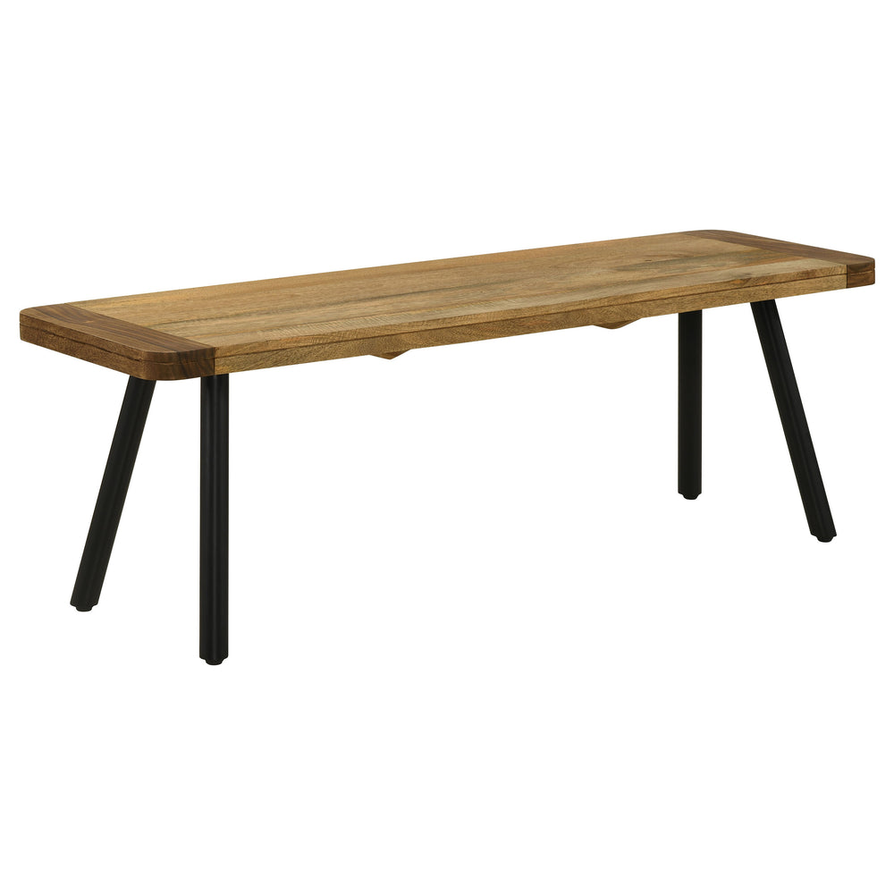 English Elm Jennie Mango Sheesham Wood Dining Bench with Iron Legs for Rustic Modern Spaces B062P447835