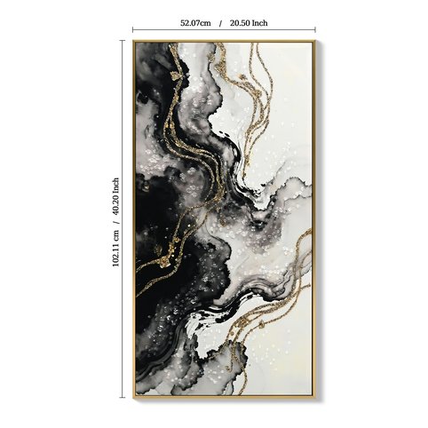 English Elm Large Abstract Diptych Canvas Set Hand Painted Gold Textured Minimalist Wall Decor W3374P419285