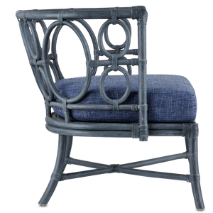 Tegal Navy Chair – Handcrafted Rattan with Vintage Finish, Perfect for Sunrooms & Beachside Spaces