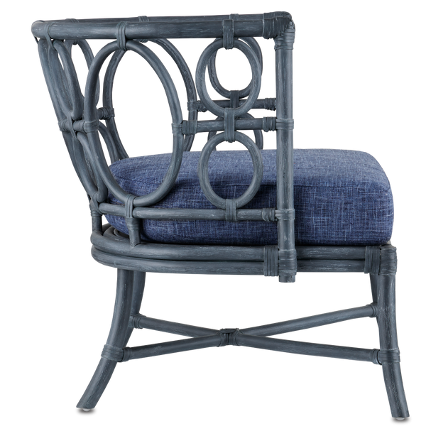 Tegal Navy Chair – Handcrafted Rattan with Vintage Finish, Perfect for Sunrooms & Beachside Spaces