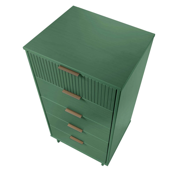 English Elm Granville 24" Sage Green 5-Drawer Chest - Elegant Storage Solution With Luxe Gold Hardware & Style B365S00070