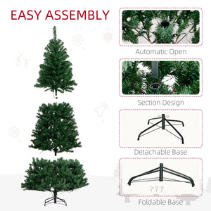 English Elm Homcom 7.5' Douglas Fir Prelit Christmas Tree With 500 Leds, Realistic Branches, Easy Setup & Storage W2225P249691