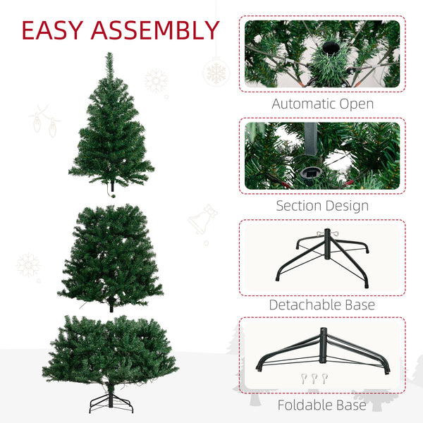 English Elm Homcom 7.5' Douglas Fir Prelit Christmas Tree With 500 Leds, Realistic Branches, Easy Setup & Storage W2225P249691