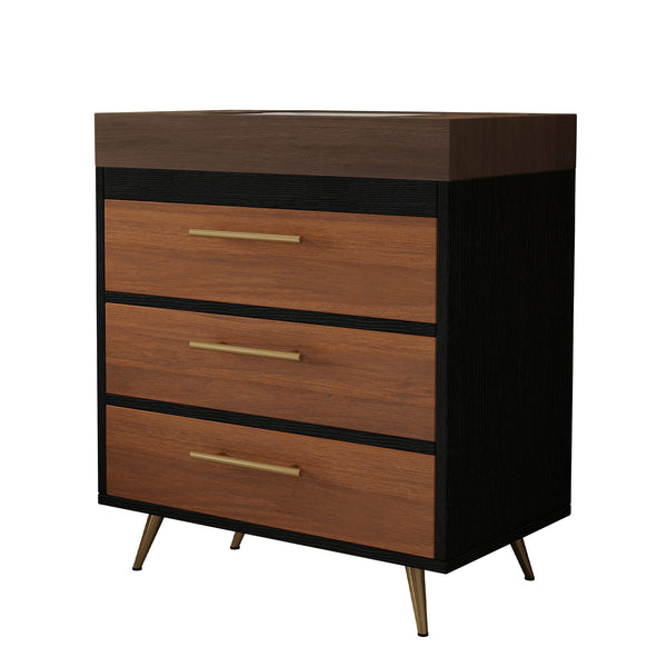 English Elm Modern Freestanding Vanity with Ceramic Vessel Sink and Gold Leg Sintered Stone Top W3136S00051