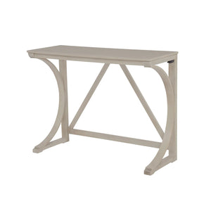English Elm 3-piece Cottage Cafe Counter Set with Scroll Supports Cushioned Stools and Usb Charging Antique White B011P496728