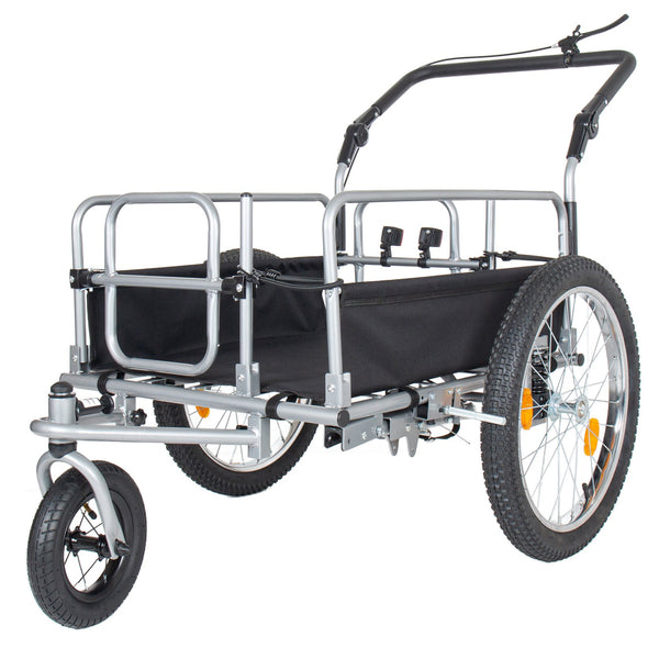 English Elm 3-in-1 Convertible Bike Cargo Trailer with Steel Frame Fat Tires and 150lb Capacity W2932P417635