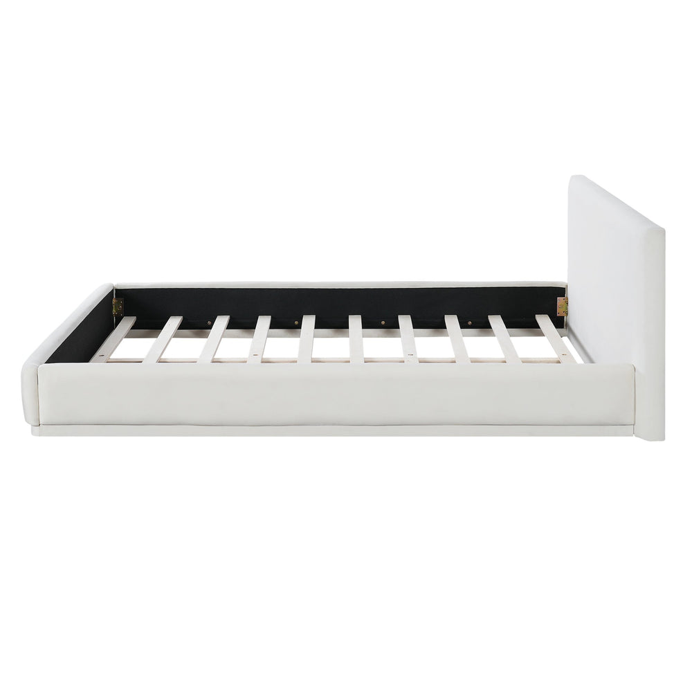 English Elm Christopher Knight Home® - Soft King Size Upholstered Bed – Luxurious White Centerpiece With Padded Headboard, Durable Frame N769P293484A