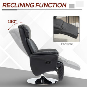 English Elm Homcom Manual Recliner Chair With 360° Swivel, Adjustable Footrest & Padded Arms For Ultimate Comfort W2225P217435