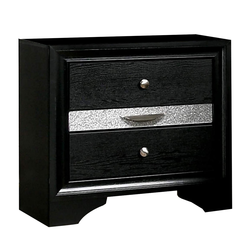 English Elm Nightstand Pearl White Lacquer with Textured Drawers and Clear Acrylic Legs Glam Bedroom B056P416809