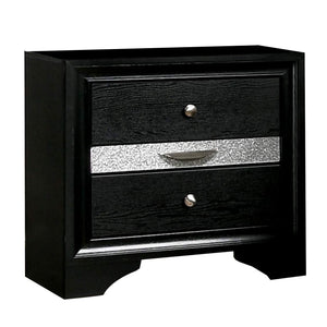 English Elm Nightstand Pearl White Lacquer with Textured Drawers and Clear Acrylic Legs Glam Bedroom B056P416809