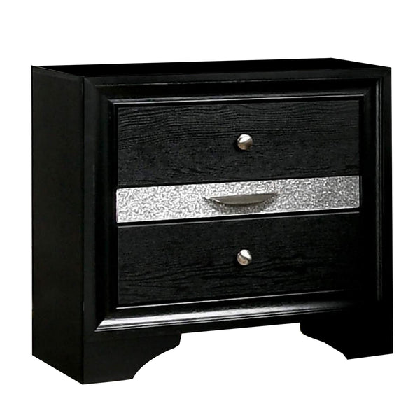 English Elm Nightstand Pearl White Lacquer with Textured Drawers and Clear Acrylic Legs Glam Bedroom B056P416809