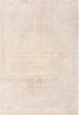 Unique Loom Deepa Pianura Machine Made Abstract Rug Ivory and Gold,  5' 3" x 7' 10"