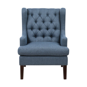 English Elm 1Pc Elegant Button-Tufted Blue Accent Chair With Foam Cushion - Perfect For Cozy Spaces & Style! B011P287707
