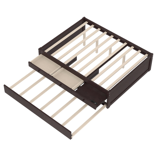 English Elm Twin Triple Metal Bunk Bed Matte Powder Coated Frame with Full Safety Guardrails W1580S00388