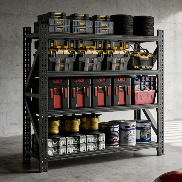 English Elm 5000 Lbs Industrial Garage Shelving Unit Welded Steel 4 Shelf Adjustable Heavy Rack T2398P480398