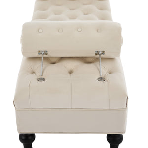 English Elm Modern Tufted Velvet Bench with Gourd Legs and Pillows for Bedroom Entryway Beige N761P335807W