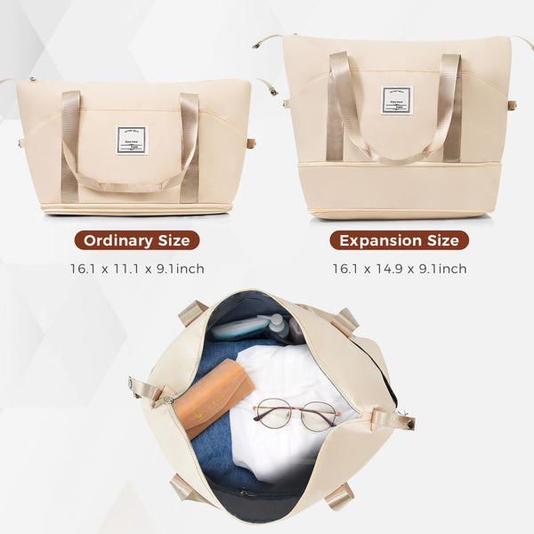 English Elm Luggage Set 4 Piece Abs Hard Shell Spinner Suitcases with Usb Port and Cup Holder Beige+Gold N726P185038R