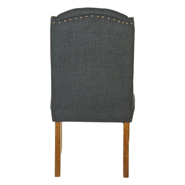 OSP Home Furnishings Jessica Tufted Wing Dining Chair Charcoal