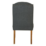 OSP Home Furnishings Jessica Tufted Wing Dining Chair Charcoal