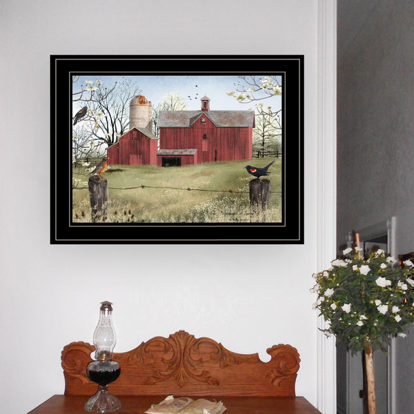 English Elm "harbingers of Spring" Billy Jacobs Pastoral Framed Wall Art Black Wood Print B06785183