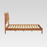 Spindle Midcentury Modern Solid Wood King Bed Caramel CMAB8BCA Walker Edison