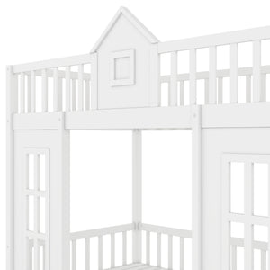English Elm Twin-over-twin Bunk Bed Convertible Lower Desk Solid Pine Kids Bedroom Space Saver White LT000681AAK-1