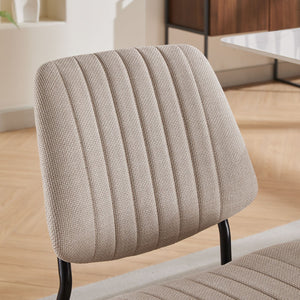 English Elm A&A Furniture Dining Chairs Set Of 2 – Modern Retro Linen Upholstered Comfort For Dining Spaces W1143P194145