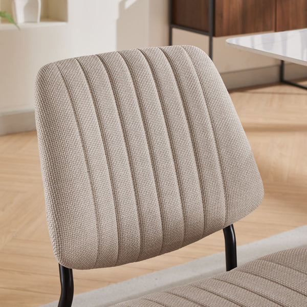 English Elm A&A Mid Century Dining Chair Set of 2 with Curved Ergonomic Walnut Back Upholstered Seat and Metal Legs W1143P194145 W1143P194145