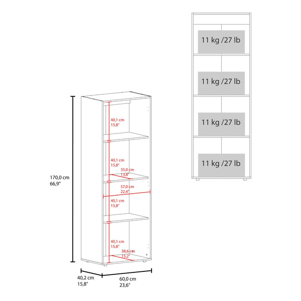 English Elm Home 2 Door Closet System Stained Walnut - Compact 66.9" H Freestanding Wardrobe with 4 Fixed Shelves for Organized Bedrooms, Laundry, Utility B070P351125