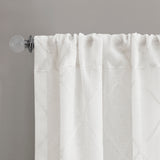 Madison Park Irina Transitional Diamond Sheer Window Curtain Panel MP40-2332 White