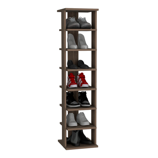 English Elm Odesto 48.7" Tall Vertical Shoe Rack with 8 Tiers – Space-Saving, Sturdy Melamine Organizer for Entryway Bedroom Closet Brown Gray 52.8 L x 17 W x 3.2 H B070P234360