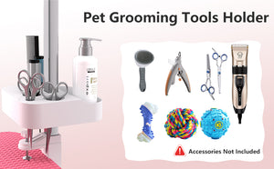 English Elm 47inch Stainless Steel Foldable Pet Grooming Table with Arm Noose and Mesh Supply Tray W3587P409930