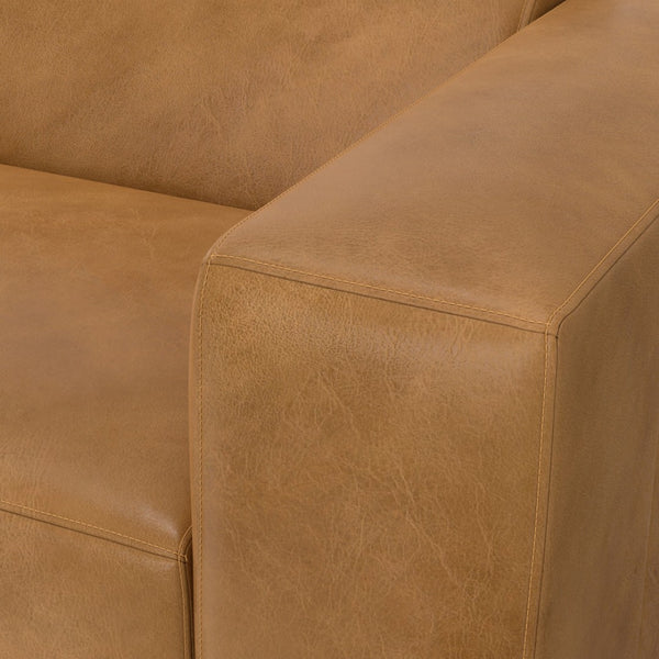 English Elm Rex 2-Seater Sofa With Left Chaise - Handcrafted Brazilian Leather, Modern Design, Lasting Comfort B136P199217-GIGA