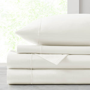 JLA Home Croscill - 500TC Egyptian Cotton Sateen Sheet Set — 500-thread-count, luxe Baratta stitch hem, breathable comfort White CCS20-036