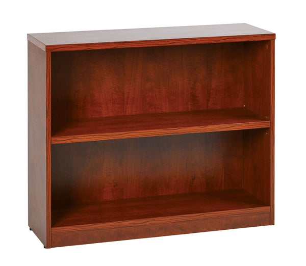 OSP Home Furnishings 36wx12dx30h Compact Laminate Bookcase with Thick Shelves for Office or Home Use Cherry LBC361230-CHY