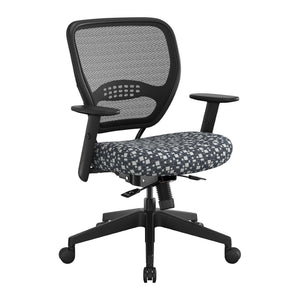 OSP Home Furnishings Air Grid Ergonomic Mesh Office Chair with Lumbar Support and Greenguard Certified Airflow City Park Steely 5500SL-K108